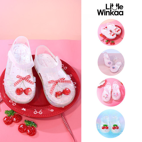 85Z 西班牙little winkaa SS26女童卡通pvc水晶鞋凉鞋公主风