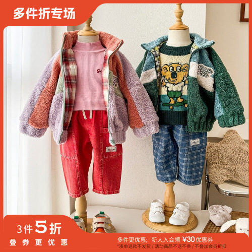 3件5折现货Little Goldie Ace FW25男女宝摇粒绒牛仔外套牛仔裤帽