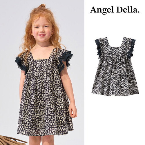特惠直降 Little日本Angel della SS26春夏女宝纯棉印花连衣裙