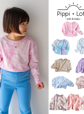 7Z补货 little日本pippi lotta FW25儿童卫衣长袖T恤上衣扎染风