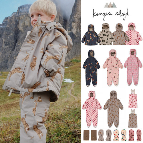 7Z Little现货 丹麦Konges Slojd FW25 秋冬儿童滑雪服裤子手套