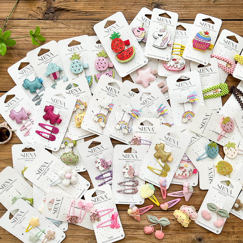 蝴蝶结绒球水果发夹siena