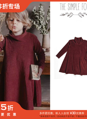 3件5折 Little家英国the simple folk FW23儿童女宝天鹅绒连衣裙