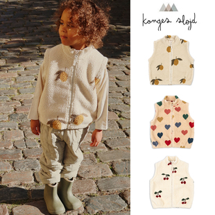 85Z现货Little丹麦Konges FW25秋冬儿童保暖羊羔毛夹克马甲 Slojd