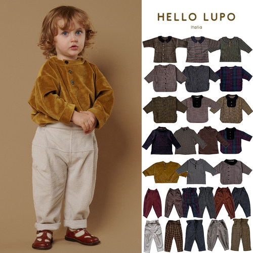 6Z Little现货 意大利 hello lupo FW25 男童中性格子上衣长裤