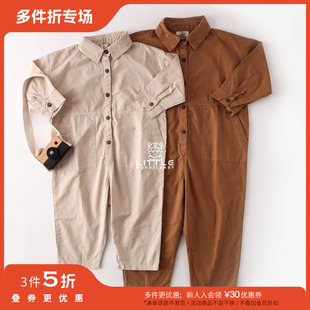simple the Little英国 FW23春夏儿童翻领连体工装 裤 folk 3件5折