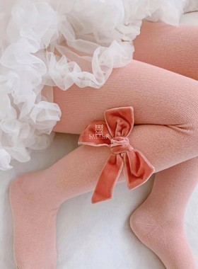 54 Little家西班牙condor 女童亲肤长袜打底蝴蝶结连裤袜