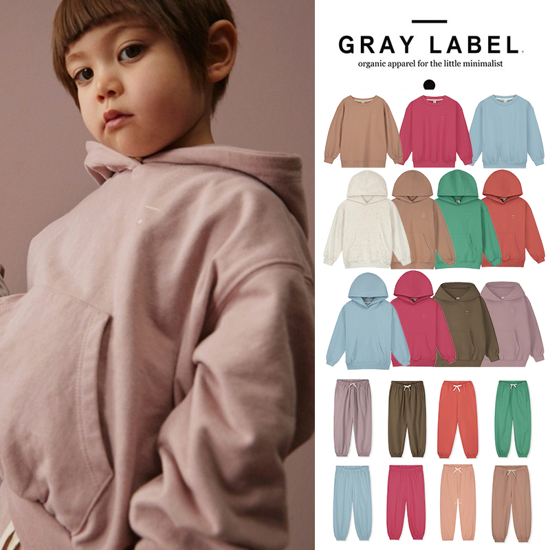 little现货荷兰gray label FW25秋冬儿童中性有机棉长袖卫衣裤