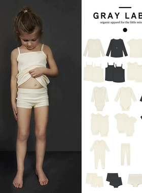 5Z Little荷兰gray label SS23儿童亲肤柔软上衣连体衣包屁衣