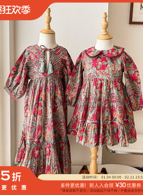 3件5折 印度YOBABYONLINE FW25秋冬女宝宝碎花连衣裙花苞裤姐妹装