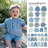 Little现货丹麦 serendipity SS25儿童有机棉衬衫 T恤裤 子