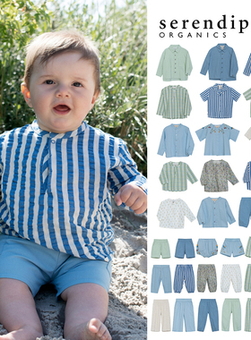 6Z Little现货丹麦 serendipity SS25儿童有机棉衬衫T恤裤子