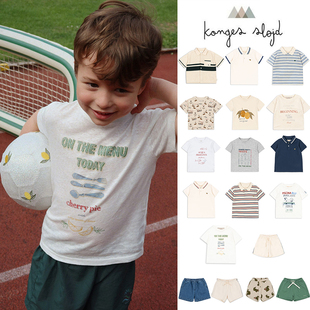 SS26春夏男女童中性T恤短袖 Little现货 丹麦Konges Slojd 短裤