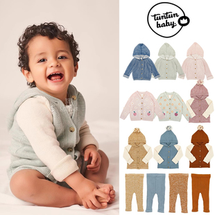 打底裤 FW23儿童针织连帽开衫 tuntun 保暖中性 Little家现货
