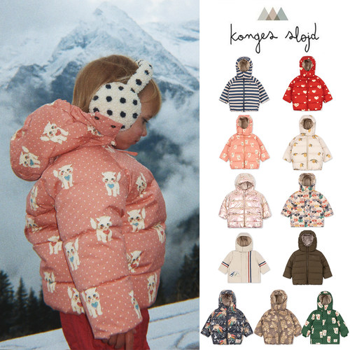 Little现货 丹麦Konges Slojd FW26男女儿童厚款动物图形棉服外套