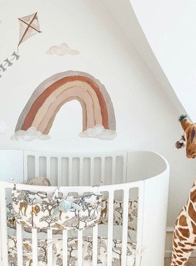 75Z 丹麦thatsmine 儿童房间布置高品质墙贴彩虹风筝蝴蝶结