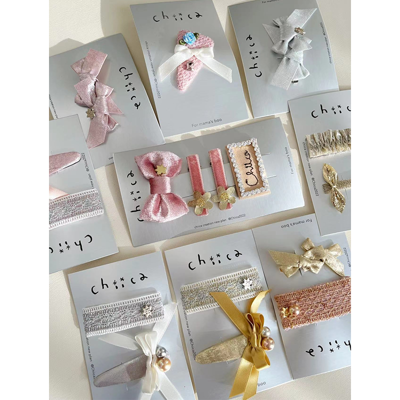新色Chiica SS26新年款女宝原创手工侧边发饰发夹发绳百搭甜美