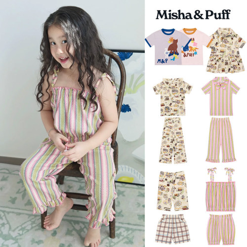 7Z Little现货 Misha Puff SS26春夏儿童短袖T恤吊带短裤长裤