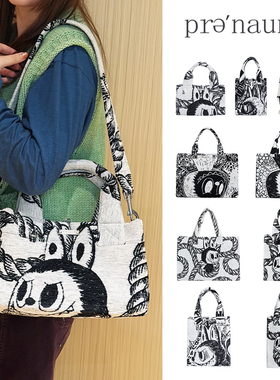 PRONOUNCE zimomo 联名款 labubu手绘插画环保大手提袋妈咪包