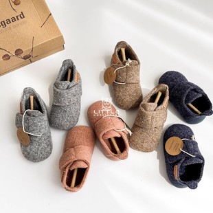 85Z补货little家丹麦Bisgaard 室内软底毛毡魔术贴 FW25宝宝学步鞋