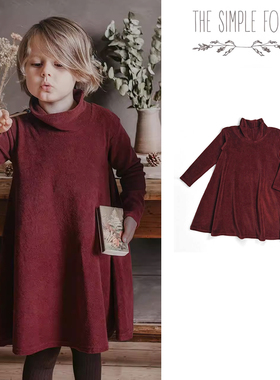54 Little家英国the simple folk FW23儿童女宝天鹅绒连衣裙