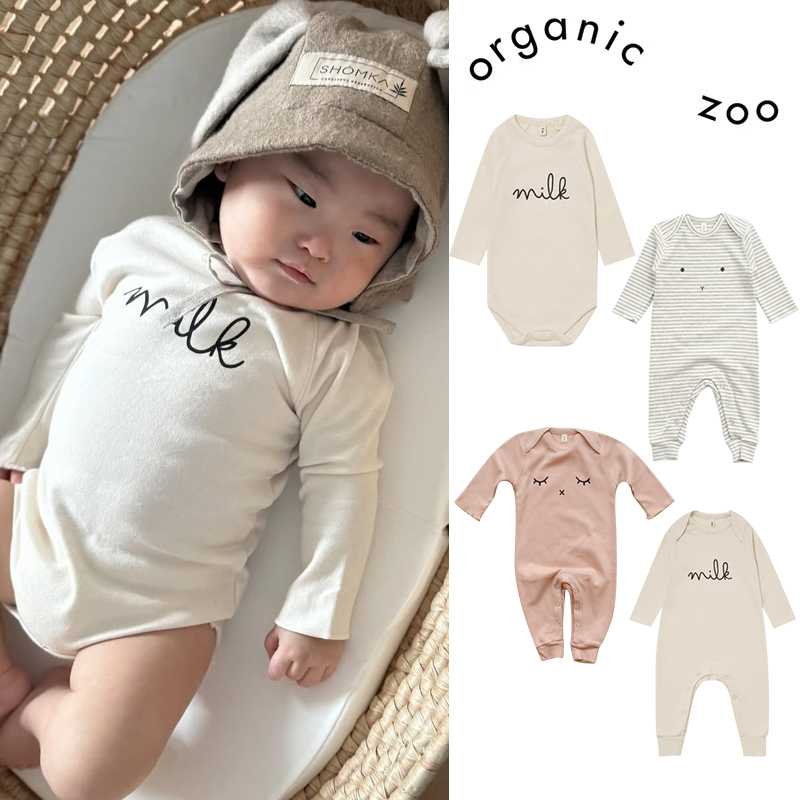 Little 英国Organic Zoo FW25新生儿宝宝亲肤长袖连体衣包屁衣