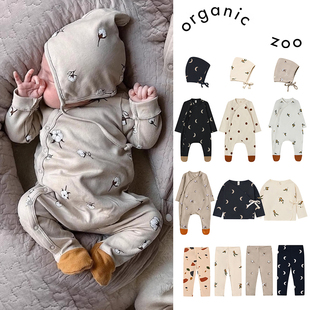 连体衣上衣胎帽打底裤 补货little FW25新生儿长袖 zoo organic