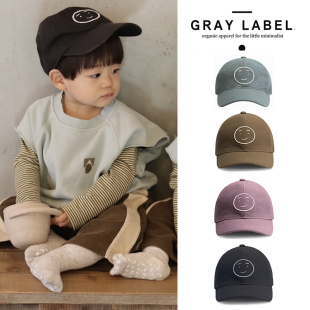 FW25秋冬儿童可收紧鸭舌棒球帽 label Little现货 荷兰gray