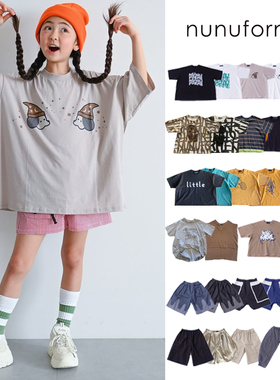 65Z现货Little日本nunuforme SS25春男女宝纯棉短袖T恤短裤牛仔裤