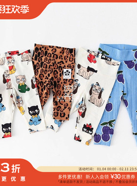 5件3折Little MINI RODINI FW23秋冬儿童宝宝印花包屁衣打底裤