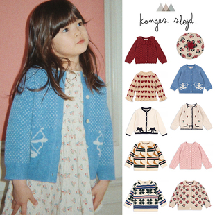 FW25男女童针织开衫 丹麦Konges 套毛衣帽子 Little现货 75Z