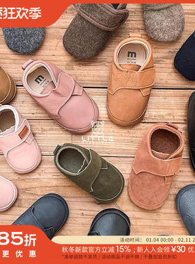 85Z Little现货 丹麦melton FW25秋冬宝宝魔术贴学步鞋室内鞋软底