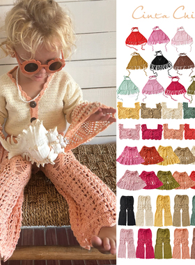 85Z Little澳洲Cinta Child SS25钩织女宝上衣吊带半裙喇叭裤