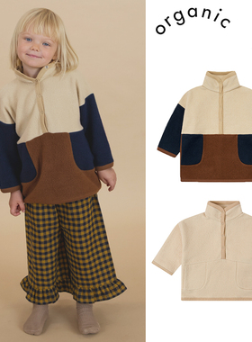 7Z Little家现货英国organic zoo FW25秋冬男女宝拼色有机棉卫衣