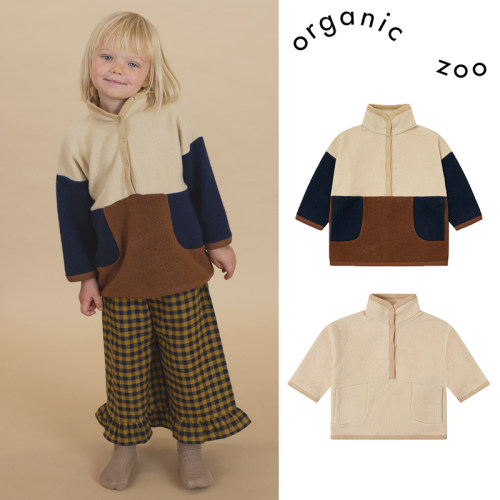 7Z Little家现货英国organic zoo FW25秋冬男女宝拼色有机棉卫衣
