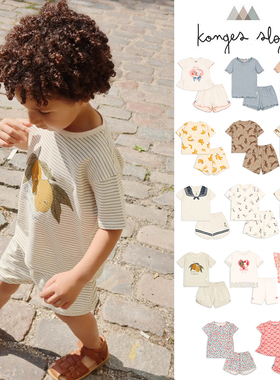 65Z Little现货丹麦Konges Slojd SS25春夏男女童T恤短袖短裤套装