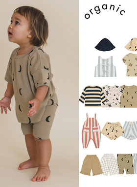 7Z Little现货 organic zoo SS25春夏儿童中性短袖T恤背带裤短裤