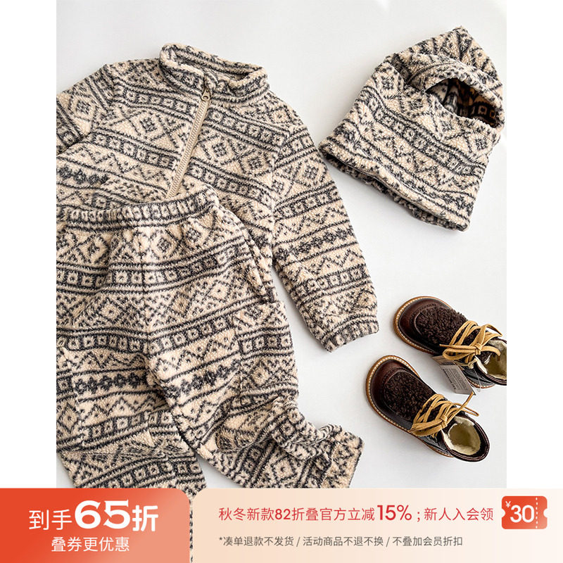 65Z Little现货 丹麦WHEAT  FW25秋冬儿童外套夹克长裤防风帽