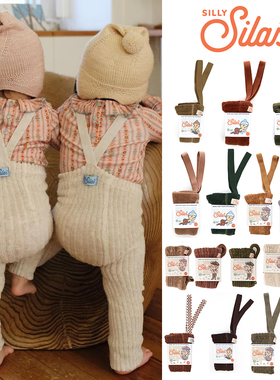 88Z 新Little瑞典silly silas FW25宝宝坑条泰迪绒袜背带袜举重袜