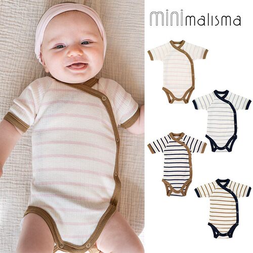 7Z Little现货 丹麦minimalisma SS26春夏新生儿侧开襟短袖包屁衣