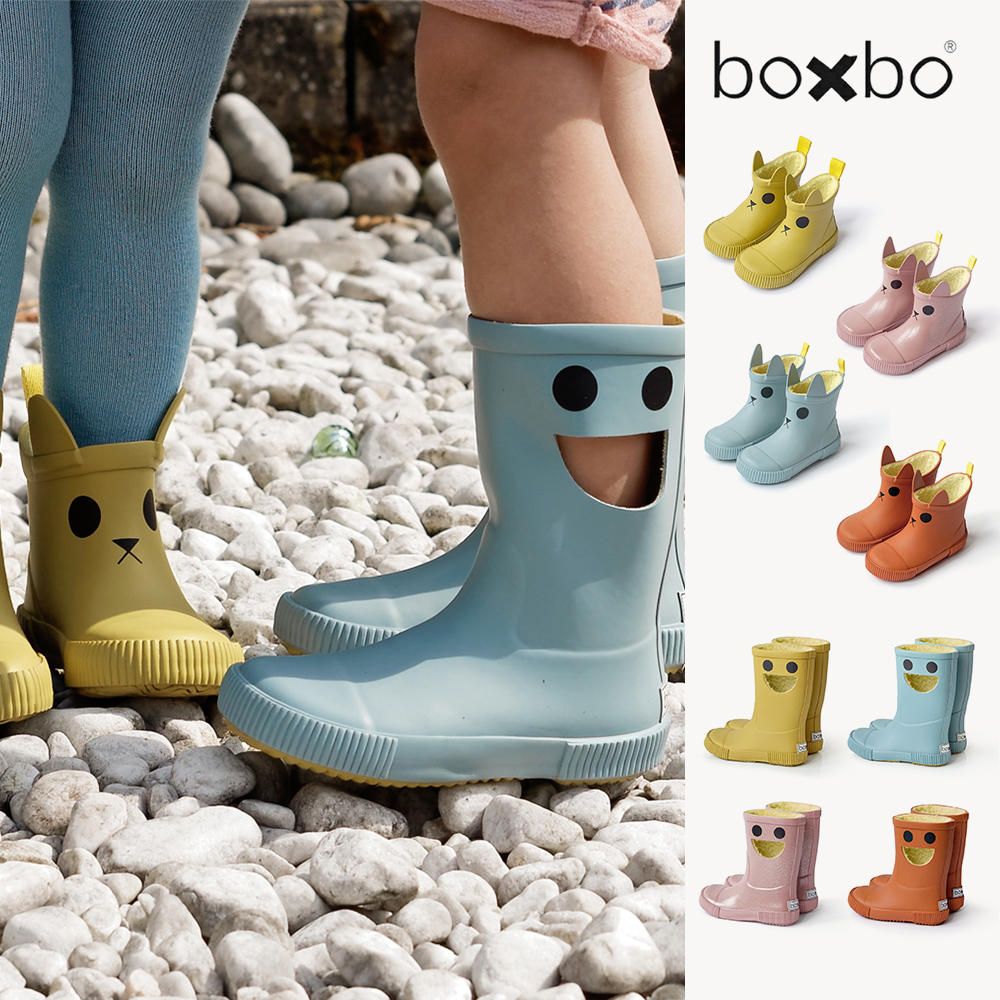 Little现货 法国BOXBO FW24儿童加绒橡胶防滑雨鞋雨靴ins爆款