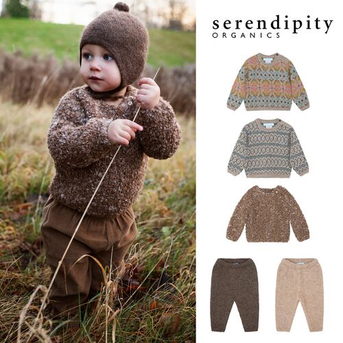 7Z Little 丹麦serendipity FW25儿童幼童羊驼毛针织毛衣打底裤