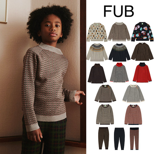 5Z现货Little丹麦FUB FW25秋冬儿童中性厚款羊毛毛衣打底衣打底裤
