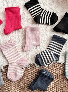 6Z Little现货荷兰gray label SS25儿童纯色袜子短袜长筒袜