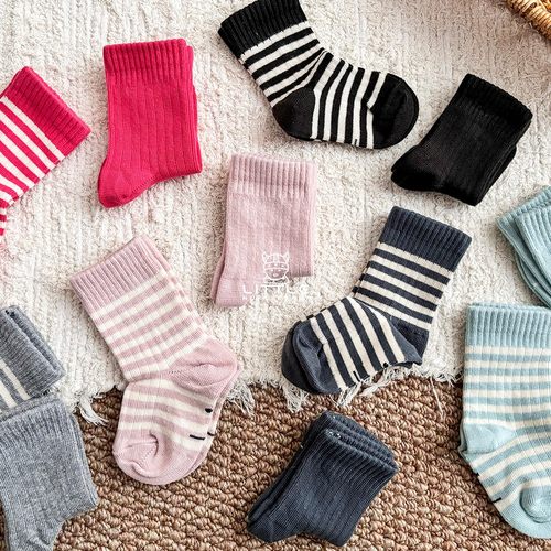 6Z Little现货荷兰gray label SS25儿童纯色袜子短袜长筒袜