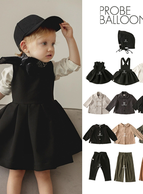 5件3折 Little probe balloon FW23女宝衬衫背带裙裤夹克外套儿童