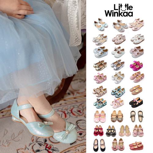6Z特卖 Little家 西班牙little winkaa 女童宝宝蝴蝶结舞蹈鞋软