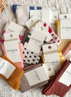 Little家现货 丹麦minipop SS23儿童宝宝竹纤维短袜 罗纹 柔软