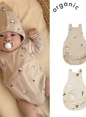 85Z Little现货英国Organic Zoo FW25宝宝有机棉背带裤花苞裤调节