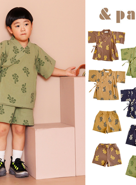 Little现货 日本And Pal SS26春夏儿童碎花居家服短袖短裤柔软